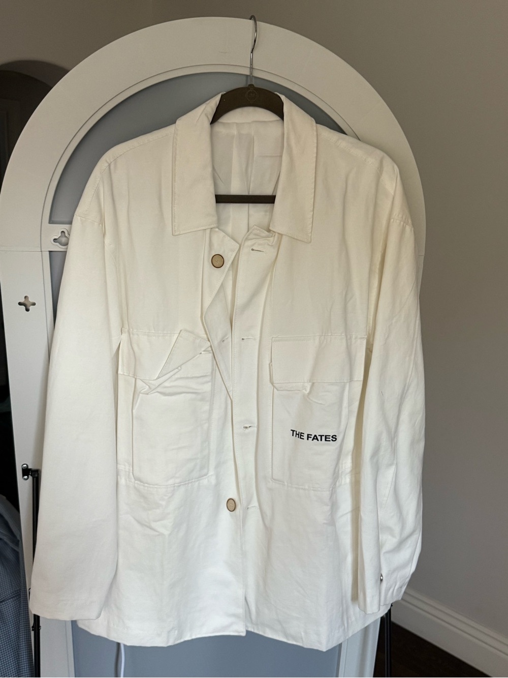 The Fates White Utility Chore Jacket | Oversized | Excellent Condition